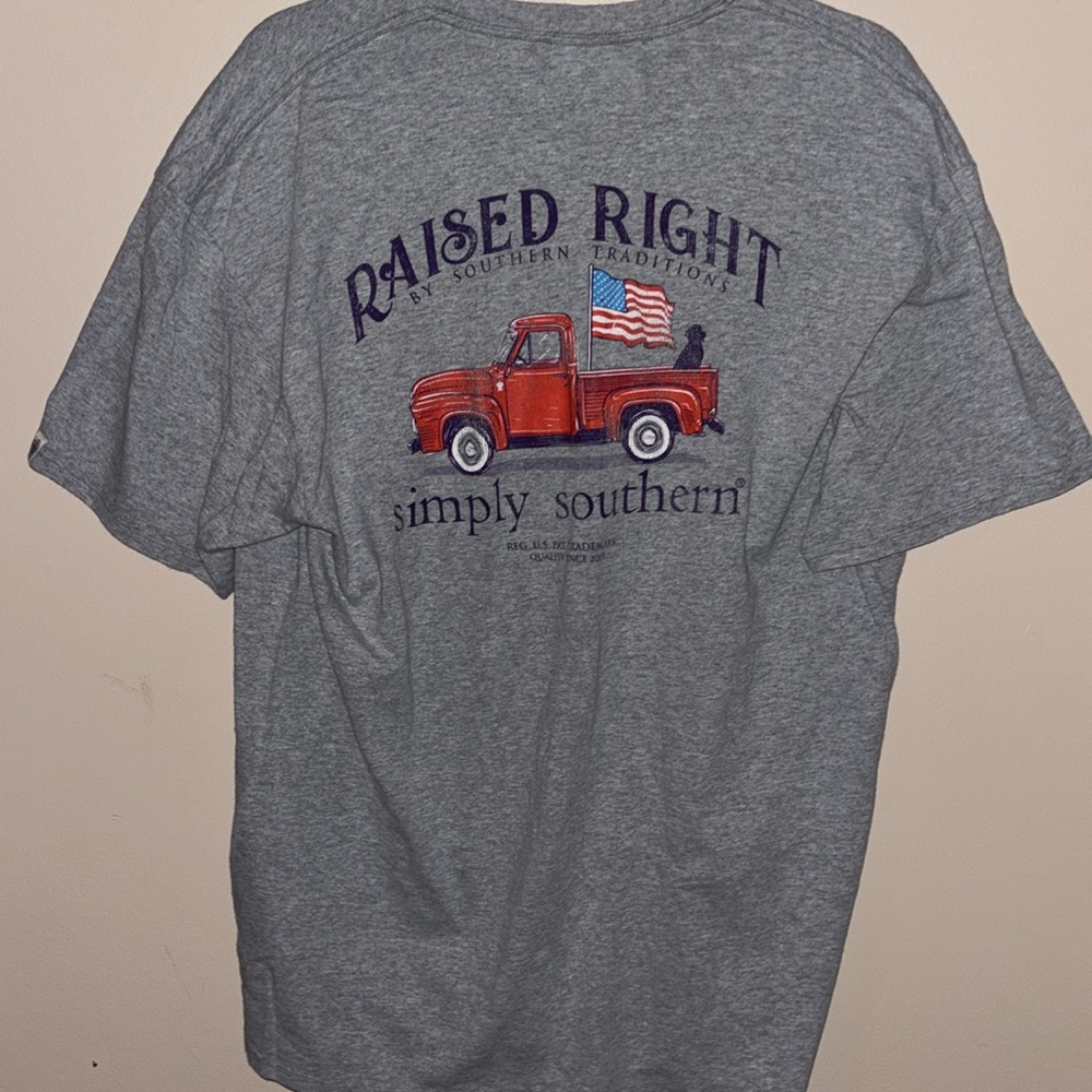 Simply Southern Grey patriotic T-shirt